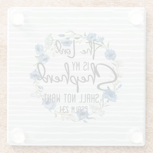 Der Herr ist mein Hirte| Psalm 23:1 Bibelverse Glasuntersetzer (Rückseite)