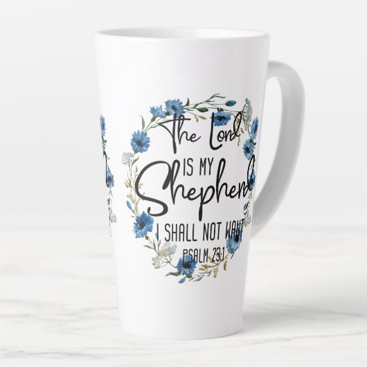 Der Herr ist mein Hirte| Psalm 23:1 Bibelverse Milchtasse (Rechte Ecke)