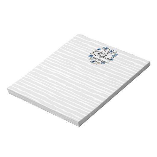 Der Herr ist mein Hirte | Psalm 23:1 Bibelverse Notizblock (Rotiert)