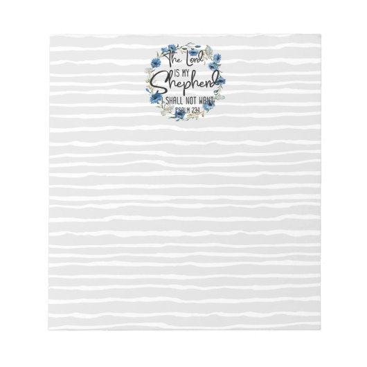 Der Herr ist mein Hirte | Psalm 23:1 Bibelverse Notizblock (Vorderseite)