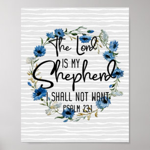 Der Herr ist mein Hirte   Psalm 23:1 Bibelverse Poster