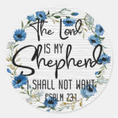 Der Herr ist mein Hirte | Psalm 23:1 Bibelverse Runder Aufkleber (Vorderseite)