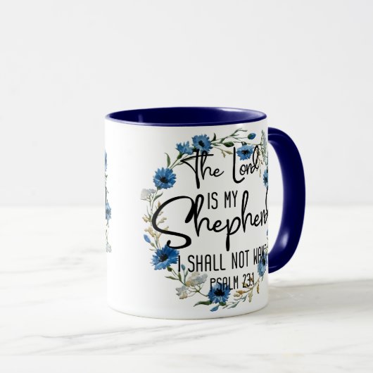 Der Herr ist mein Hirte| Psalm 23:1 Bibelverse Tasse (VorderseiteRechts)