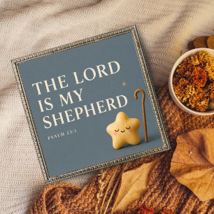 Der Herr ist mein Hirte Psalm 23:1 Blau Grau Poster