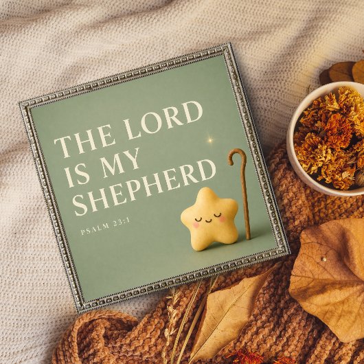 Der Herr ist mein Hirte | Psalm 23:1 | Hellgrün Poster