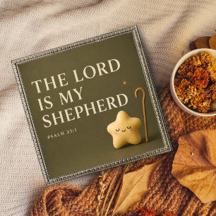 Der Herr ist mein Hirte   Psalm 23:1   Olivgrün Poster