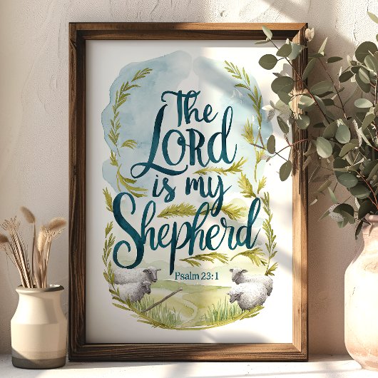 Der Herr ist mein Hirte Psalm 23:1 Pastorale Art Poster