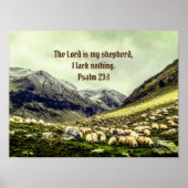 "Der Herr ist mein Hirte" Psalm 23:1 Poster (Vorne)