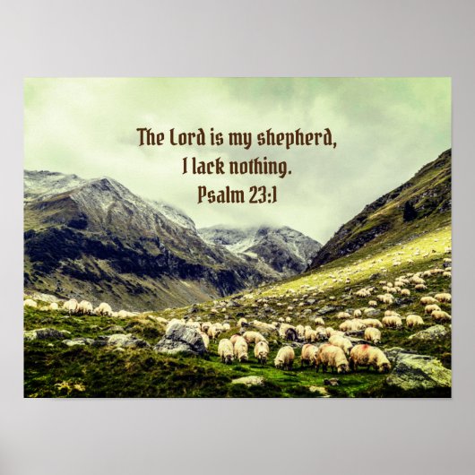 "Der Herr ist mein Hirte" Psalm 23:1 Poster (Vorne)