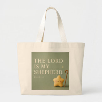 Der Herr ist mein Hirte | Psalm 23:1 Sage Green Jumbo Stoffbeutel
