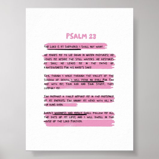 Der Herr ist mein Hirte Psalm 23 Art Poster (Vorne)