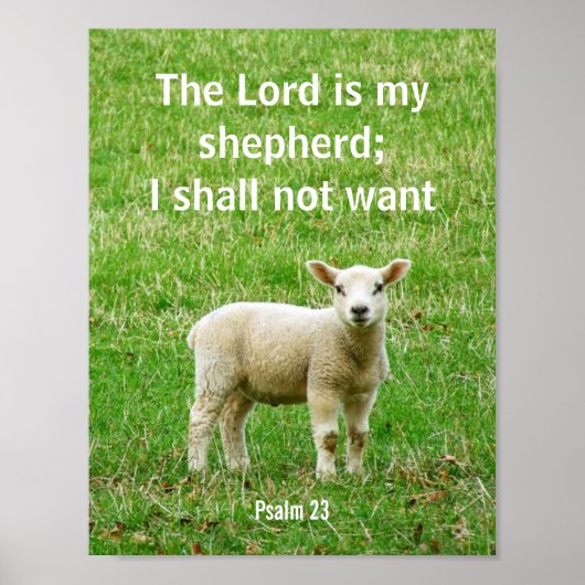 Der Herr ist mein Hirte, Psalm 23, ein Lamm-Poster Poster (Vorne)