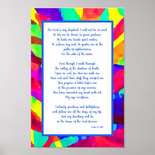Der Herr ist mein Hirte Psalm 23 Ermutigung Poster (Vorne)
