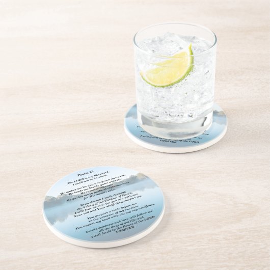 Der Herr ist mein Hirte Psalm 23 Getränkeuntersetzer (Seite)