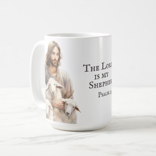 Der Herr ist mein Hirte - Psalm 23 Kaffeetasse (Vorderseite Links)