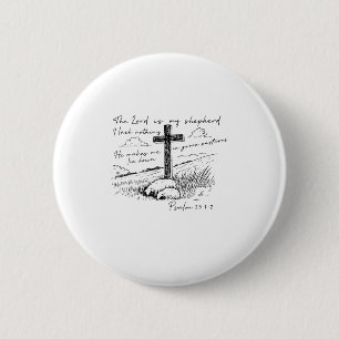 Der Herr ist mein Hirte Psalm 23 Kreuz Wiese Button