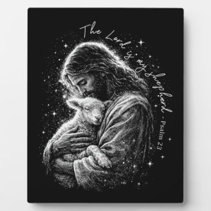 Der Herr ist mein Hirte. Psalm 23. Plakette & Staf Fotoplatte