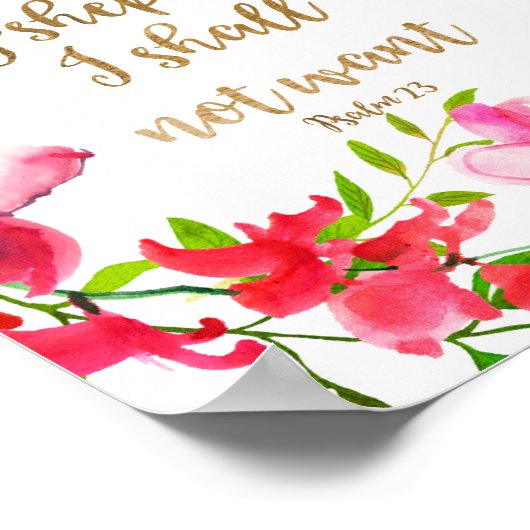 Der Herr ist mein Hirte Psalm 23 Poster (Ecke)