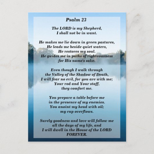 Der Herr ist mein Hirte Psalm 23 Postkarte (Vorderseite)