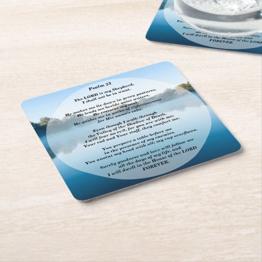 Der Herr ist mein Hirte Psalm 23 Rechteckiger Pappuntersetzer (angewinkelt)