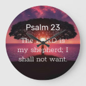 Der Herr ist mein Hirte Psalm 23 Sonnenuntergang B Große Wanduhr (Vorderseite)