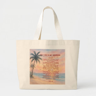 Der Herr ist mein Hirte Psalm 23 Sunset Beach  Jumbo Stoffbeutel