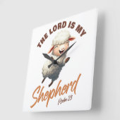 Der Herr ist mein Hirte Psalmen 23 Christlicher Gl Quadratische Wanduhr (Winkel)