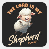 Der Herr ist mein Hirte Psalmen 23 Christlicher Gl Quadratischer Aufkleber (Vorderseite)