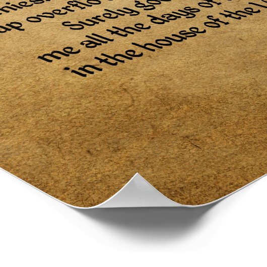 Der Herr ist mein Hirte (Schrift: Psalm 23) Poster (Ecke)