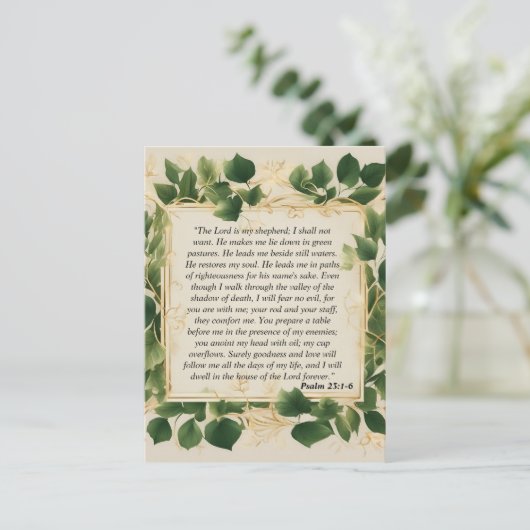 Der Herr ist mein Hirtengebet Postkarte (Stehend Vorderseite)