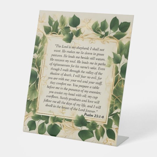 Der Herr ist mein Hirtengebet Sockelschild (Vorderseite)