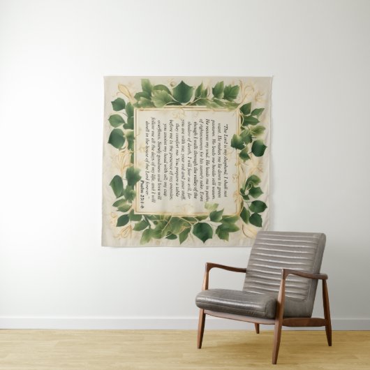 Der Herr ist mein Hirtengebet Wandteppich (Beispiel (Horizontal))