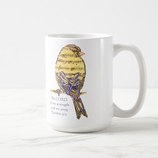 Der Herr ist mein Kraft-Song-Bird Tasse (Rechts)