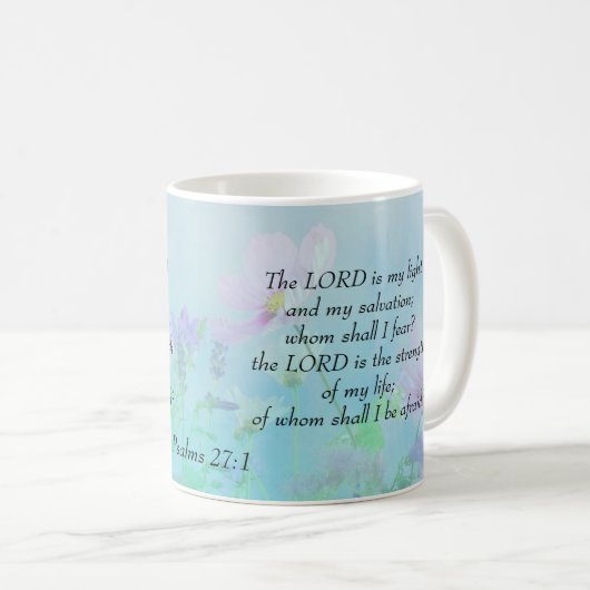 Der Herr ist mein Licht, Psalmen 27:1 Kaffeetasse (VorderseiteRechts)