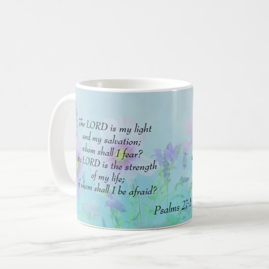 Der Herr ist mein Licht, Psalmen 27:1 Kaffeetasse (Vorderseite Links)