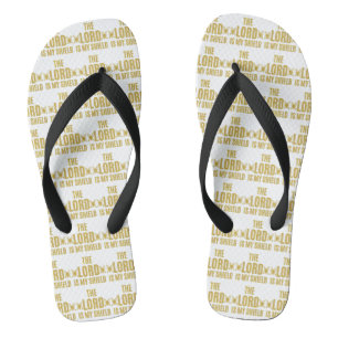 Der Herr ist mein Schild weißes Unisex Badesandalen