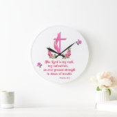 Der Herr ist mein Stein Große Wanduhr (Zuhause)