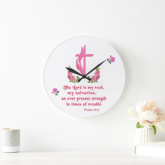 Der Herr ist mein Stein Große Wanduhr (Zuhause)