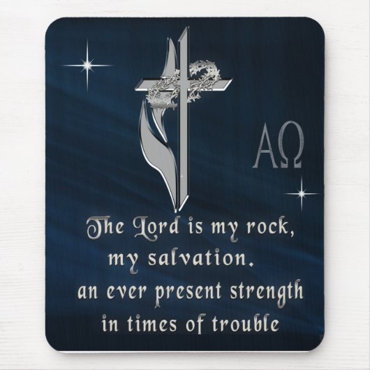 Der Herr ist mein Stein Mousepad (Vorne)