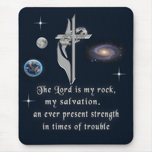 Der Herr ist mein Stein Mousepad (Vorne)