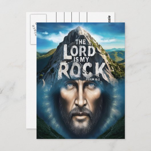 Der Herr ist mein Stein Postkarte (Vorne/Hinten)