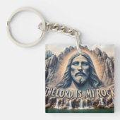 Der Herr ist mein Stein; PSALM 18;2 steht groß Schlüsselanhänger (Vorderseite)