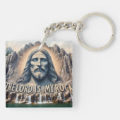 Der Herr ist mein Stein; PSALM 18;2 steht groß Schlüsselanhänger (Rückseite)