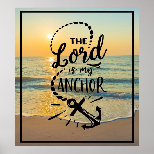 Der Herr ist meine Anchor Sunset Beach Szene Poster (Vorne)