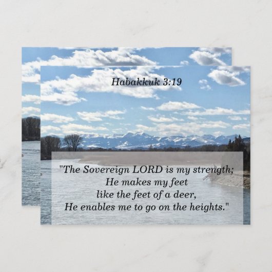 Der Herr ist meine Kraft-Bibel Postkarte (Vorne/Hinten)