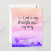 Der Herr ist meine Stärke, Christliche Postkarte (Vorne/Hinten)