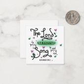 Der Herr ist meine Stärke Mitteilungskarte (Vorderseite/Rückseite Beispiel)