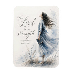 Der Herr ist meine Stärke Psalm 28:7 Aquarell Magnet