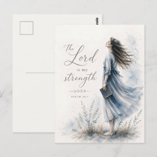 Der Herr ist meine Stärke Psalm 28:7 Aquarell Postkarte