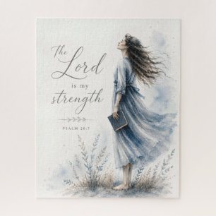 Der Herr ist meine Stärke Psalm 28:7 Aquarell Puzzle